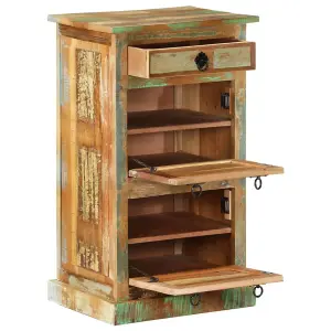 Berkfield 4-Layer Shoe Cabinet with Drawer Solid Reclaimed Wood