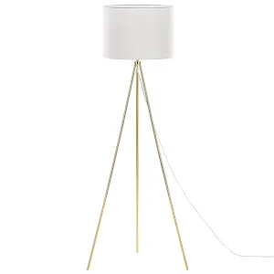 Tripod Floor Lamp White with Gold VISTULA