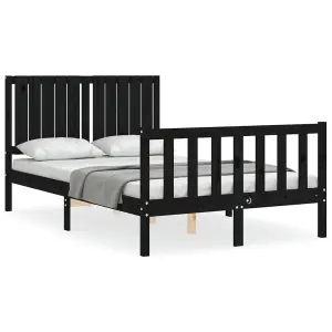 Berkfield Bed Frame with Headboard Black 120x200 cm Solid Wood