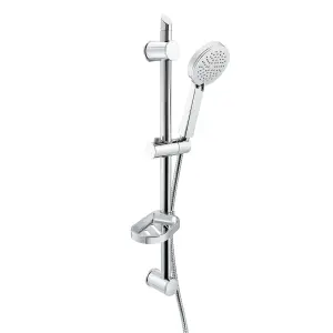 ENKI, ES020, Shower Slider Riser Rail Kit, Includes Adjustable Slider, 3 Setting Shower Head, Soap Dish, Hose, Durable Chrome