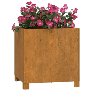 Berkfield Planters with Legs 2 pcs Rusty 42x40x43 cm Corten Steel