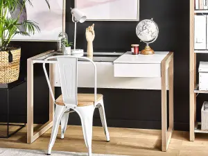 Home Office Desk with Storage White JENKS