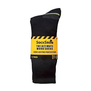 Sock Snob - 6 Pairs Mens Cotton Work Socks 6-11 Black