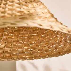 Traditional Rattan Two Tone Easy Fit Decor Ceiling Shade H22 x D44cm