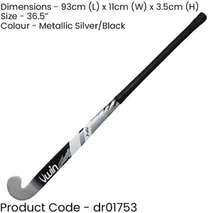 36.5 Inch Mulberry Wood Hockey Stick - SILVER/BLACK Ultrabow Micro Comfort Grip