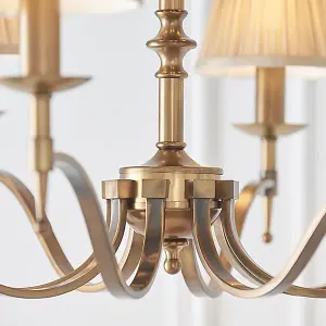 Luminosa Stanford 12 Light Multi Arm Chandelier Antique Brass Finish, E14