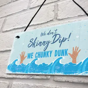 Red Ocean Funny Chunky Dunk Hot Tub Sign Hanging Garden Summer House Jacuzzi Plaque