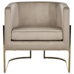 Beliani Glam Armchair SIRKKA Velvet Taupe