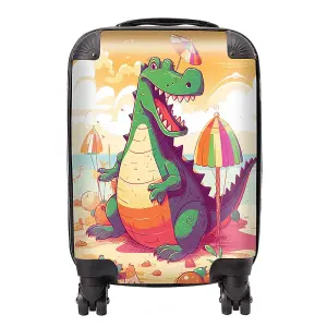 Crocodile On A Beach Holiday Suitcase - Small