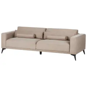 3 Seater Fabric Sofa Taupe ANGE