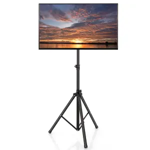 Costway Tripod TV Stand 5-position Height Adjustable Swivel TV Floor Stand Non-slip Foot