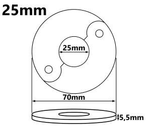 PEPTE 25mm  Split Two-Piece Collar Chrome Plated Steel Valve Hole Cover Tap Rose