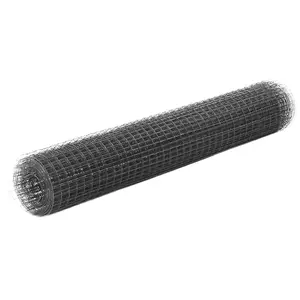 Berkfield Chicken Wire Fence Steel with PVC Coating 10x1 m Grey