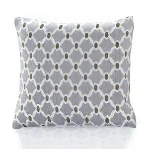 Berkley Luxury Geometric Chenille Cushion Silver 55cm x 55cm