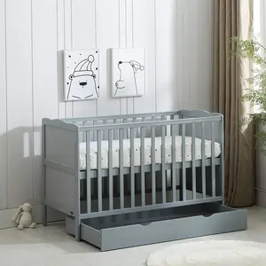 Surrey Cot Bed with Mattress Grey