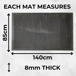 Rubber Scraper Door Mat - 8mm - 140cm x 85cm