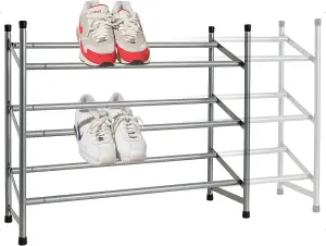 Shoe Rack Shelf Extendable 3 Tier Space Saving Organiser Stand Storage Hallway Bedroom Furniture