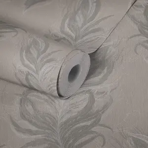 AS Creation Mata Hari Bird Feather Wallpaper Cream Grey 38009-2