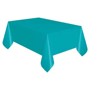 Unique Party Foldable Plastic Rectangular Party Table Cover Caribbean Blue (One Size)