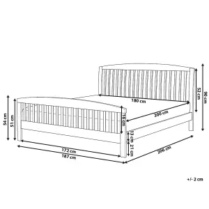 Wooden EU Super King Size Bed White CASTRES