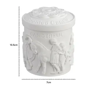 White Retro Scented Candle Embossed Jar Candle Gifts Home Decoration 780 g