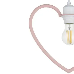 First Choice Lighting Set of 2 Pink Heart Shaped Easy Fit Pendant Shades