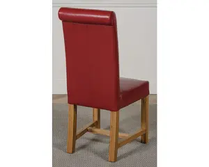 Washington Burgundy Leather Dining Chairs for Dining Room or Kitchen