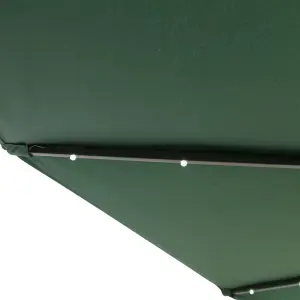 SunDaze 2.5M Green Garden Parasol with Solar LED Lights and Crank Tilt Mechanism Outdoor Patio Umbrella