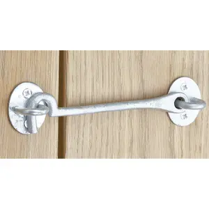 EAI Cabin Hook Iron Strong Hold Back Gate or Door Hook Quality Style Cast Iron - 3 inch - Galvanised