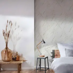 AS Creation Marble Granite White Wallpaper Metallic Detail Paste The Wall Vinyl