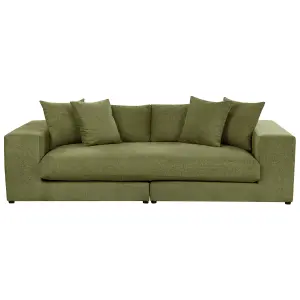 Beliani Modern 3 Seater Sofa Green GLORVIKA