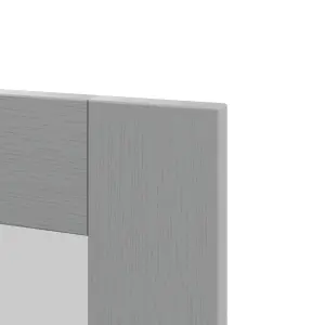 GoodHome Alpinia Matt slate grey wood effect Shaker Glazed Tall glazed Cabinet door (W)300mm (H)895mm (T)18mm