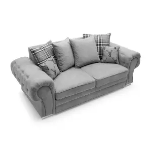 Verona Collection 3 Seater Light Grey