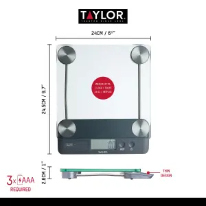 Taylor Pro Touchless Tare 14.4kg Digital Dual Kitchen Scale