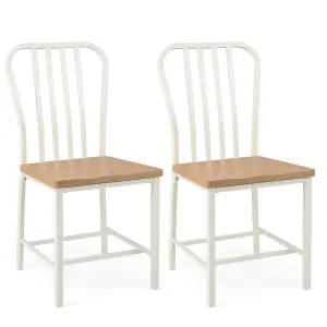 Costway Set of 2 Dining Chair Armless Spindle Back Kitchen Chairs W/ Ergonomic Seat