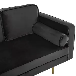 Right Hand Velvet Chaise Lounge Black MIRAMAS