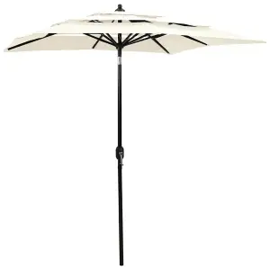 Berkfield 3-Tier Parasol with Aluminium Pole Sand 2x2 m