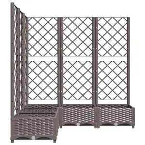 Berkfield Garden Planter with Trellis Brown 120x120x121.5 cm PP