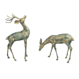 Hickson Deer Animals Weather Resistant Metal Garden Statue