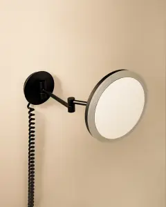 Cosmic Wall Magnifying Mirror With Adjustable Led Light Matte Black Essentials (LED)(X5)(4.5W 100-240V)