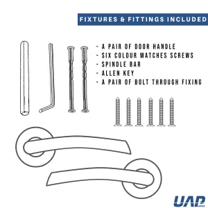 Intelligent Hardware - Internal Door Handle - Pair - Lever on Round Rose - Falcon - Polished/Satin Chrome