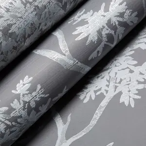 Colours Charcoal Mica effect Maple tree Smooth Wallpaper Sample