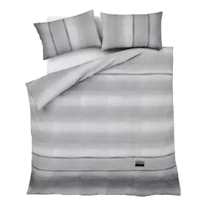 Catherine Lansfield Bedding Denim Duvet Cover Set with Pillowcase Grey