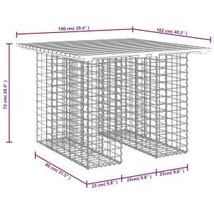 Berkfield Garden Bench Gabion Design 100x102x72 cm Impregnated Wood Pine