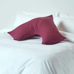 Homescapes Plum Egyptian Cotton V Shaped Pillowcase 200 TC