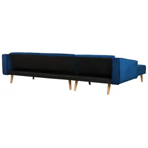 Corner Sofa VADSO Navy Blue Velvet Right Hand