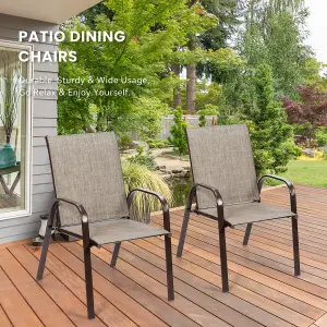 Costway Set of 2 Patio Chairs Portable High Back Garden Camping Dining Chairs W/ Armrest