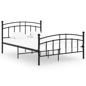 Berkfield Bed Frame Black Metal 200x200 cm