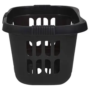 1 x Midnight (Black/Grey) Plastic Laundry Basket For Washing Clothes & Laundry