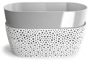 Plant Pots Plastic Trough Vero Box Decorative Grey